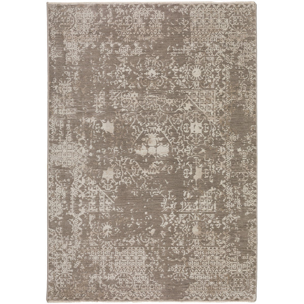 Homeroots 5' X 8' Gray Oriental Area Rug With Fringe  Polyester 493121