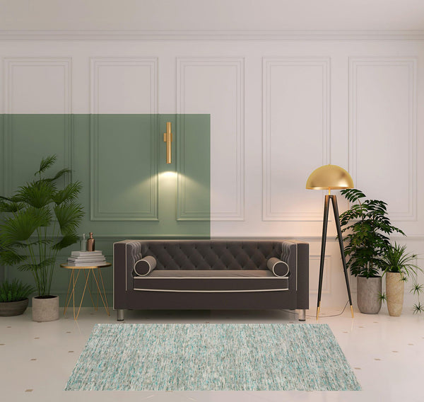 Homeroots 5' X 8' Green Wool Hand Loomed Handmade Area Rug  Wool 493151