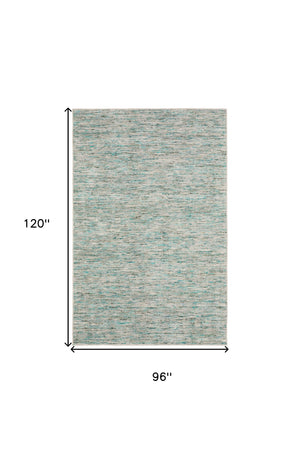 Homeroots 8' X 10' Green Wool Hand Loomed Handmade Area Rug  Wool 493157