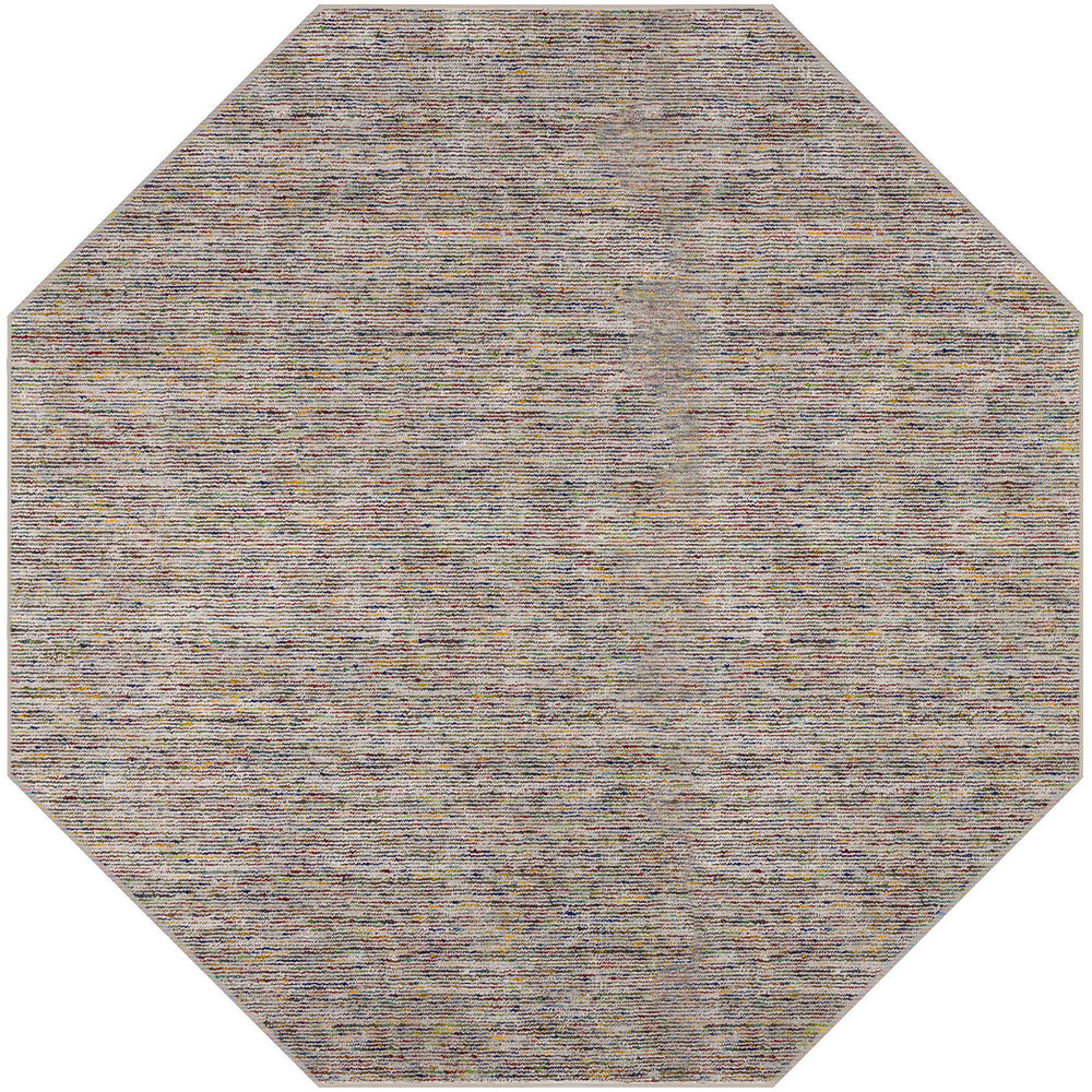 Homeroots 10' Gray And Yellow Octagon Wool Hand Loomed Area Rug  Wool 493161