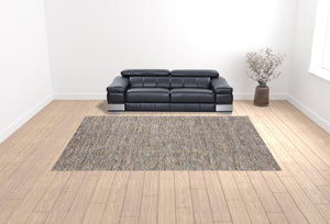 Homeroots 10' X 14' Grey Blue And Yellow Wool Hand Loomed Handmade Area Rug  Wool 493162