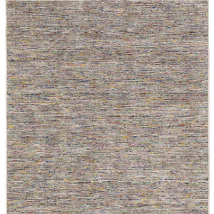 Homeroots 10' Grey Blue And Yellow Round Wool Hand Loomed Handmade Area Rug  Wool 493163
