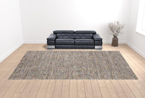 Homeroots 12' X 18' Grey Blue And Yellow Wool Hand Loomed Handmade Area Rug  Wool 493167