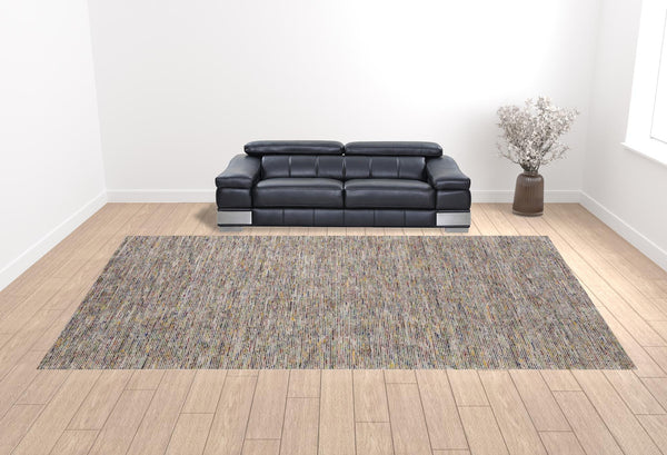 Homeroots 12' X 18' Grey Blue And Yellow Wool Hand Loomed Handmade Area Rug  Wool 493167