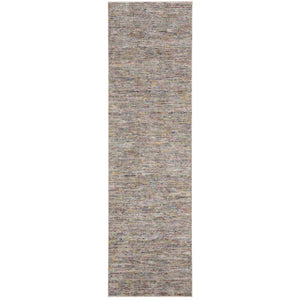 Homeroots 12' Gray And Yellow Wool Hand Loomed Runner Rug  Wool 493173