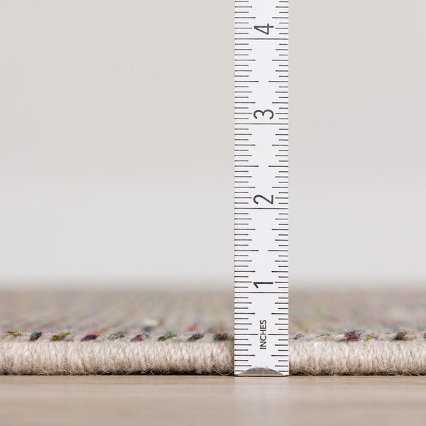 Homeroots 6' Grey Blue And Yellow Round Wool Hand Loomed Handmade Area Rug  Wool 493183