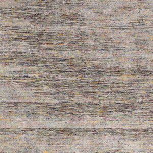 Homeroots 6' Grey Blue And Yellow Round Wool Hand Loomed Handmade Area Rug  Wool 493183