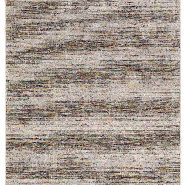 Homeroots 6' Grey Blue And Yellow Round Wool Hand Loomed Handmade Area Rug  Wool 493183