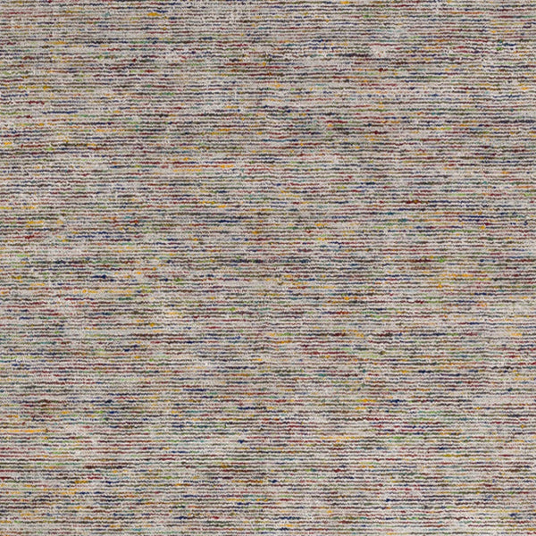 Homeroots 6' Grey Blue And Yellow Square Wool Hand Loomed Handmade Area Rug  Wool 493184