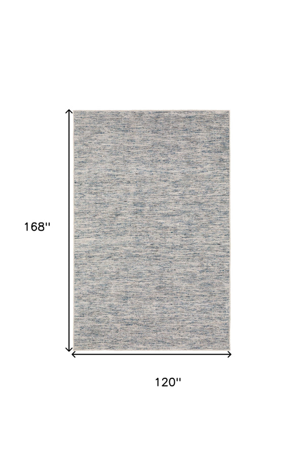 Homeroots 10' X 14' Blue Wool Hand Loomed Handmade Area Rug  Wool 493191