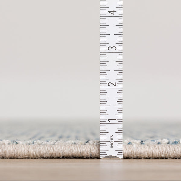 Homeroots 10' Blue Square Wool Hand Loomed Handmade Area Rug  Wool 493193