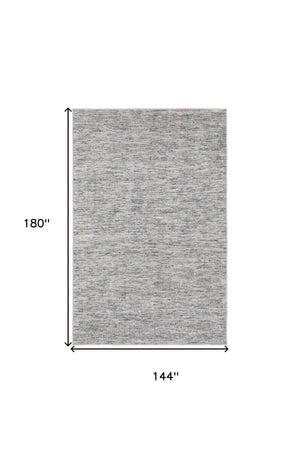 Homeroots 12' X 15' Blue Wool Hand Loomed Handmade Area Rug  Wool 493195