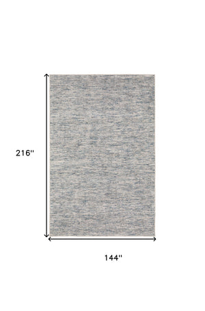 Homeroots 12' X 18' Blue Wool Hand Loomed Handmade Area Rug  Wool 493196