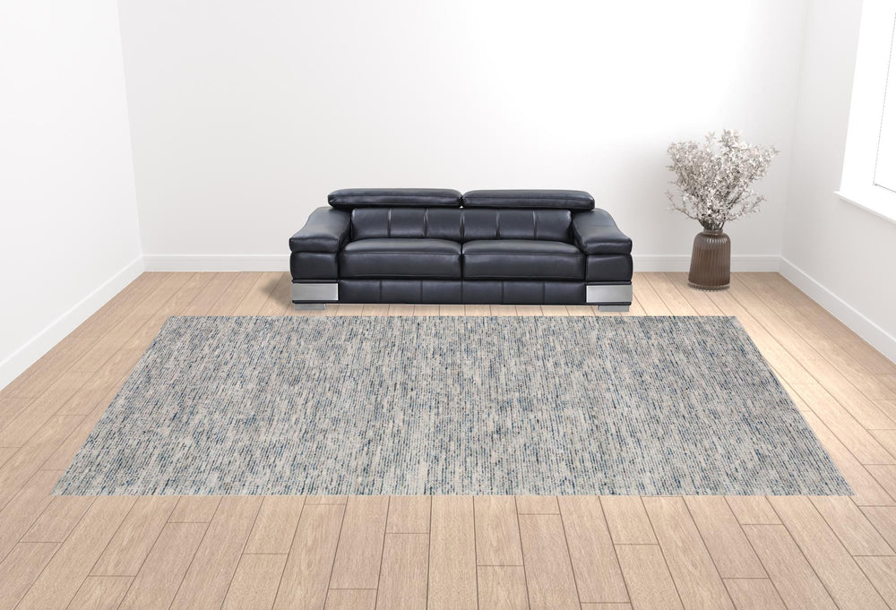 Homeroots 12' X 18' Blue Wool Hand Loomed Handmade Area Rug  Wool 493196