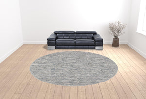 Homeroots 12' Round Blue Round Wool Hand Loomed Handmade Area Rug  Wool 493197