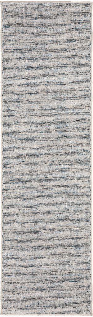 Homeroots 12' Blue And Ivory Wool Hand Loomed Runner Rug  Wool 493202