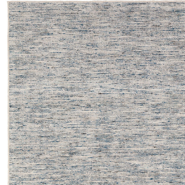 Homeroots 16' Blue And Ivory Wool Hand Loomed Runner Rug  Wool 493203