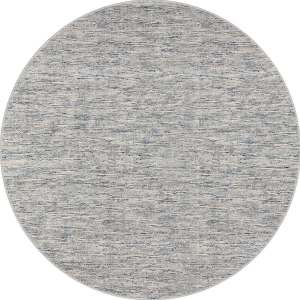 Homeroots 4' Blue Round Wool Hand Loomed Handmade Area Rug  Wool 493207