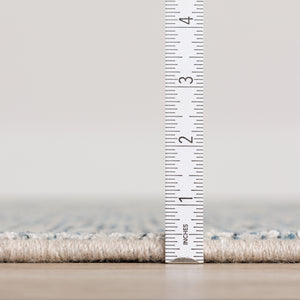 Homeroots 4' Blue Square Wool Hand Loomed Handmade Area Rug  Wool 493208