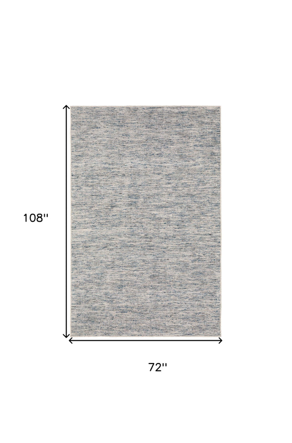 Homeroots 6' X 9' Blue Wool Hand Loomed Handmade Area Rug  Wool 493211