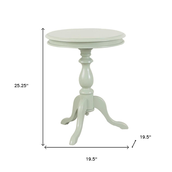 Homeroots 25" Antique Ivory Manufactured Wood Round End Table   493223