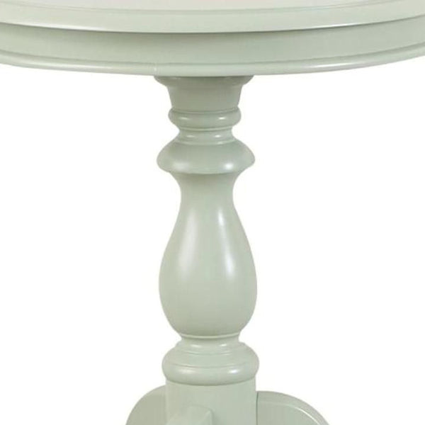 Homeroots 25" Antique Ivory Manufactured Wood Round End Table   493223