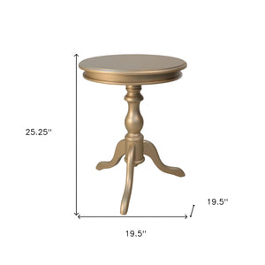 Homeroots 25" Champagne Wood Round End Table   493224