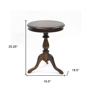Homeroots 25" Dark Brown Manufactured Wood Round End Table   493225