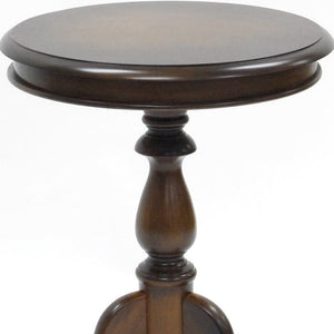 Homeroots 25" Dark Brown Manufactured Wood Round End Table   493225