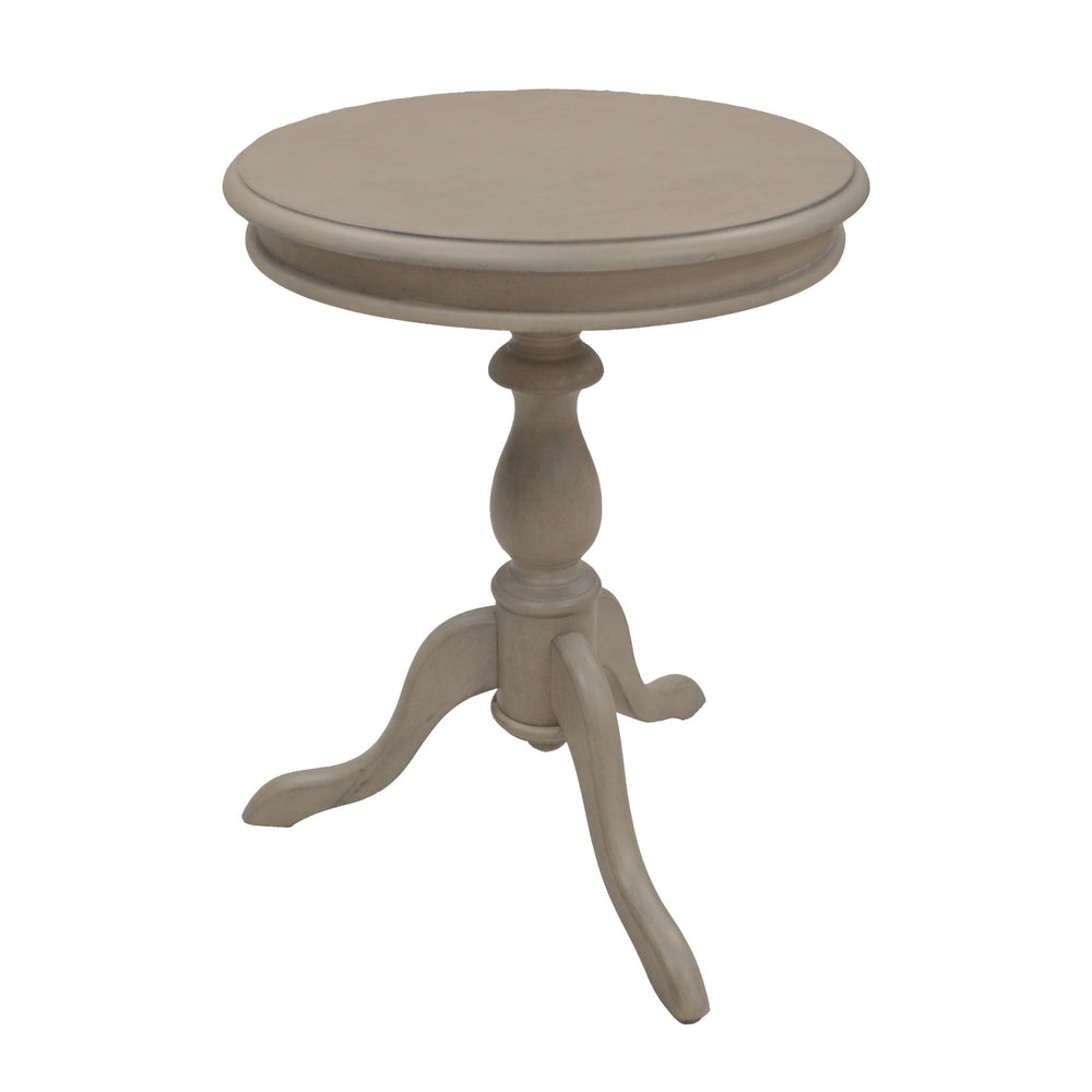 Homeroots 25" Taupe Gray Manufactured Wood Round End Table   493226
