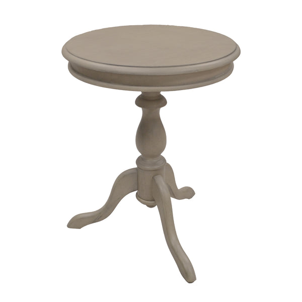 Homeroots 25" Taupe Gray Manufactured Wood Round End Table   493226