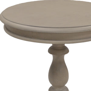 Homeroots 25" Taupe Gray Manufactured Wood Round End Table   493226
