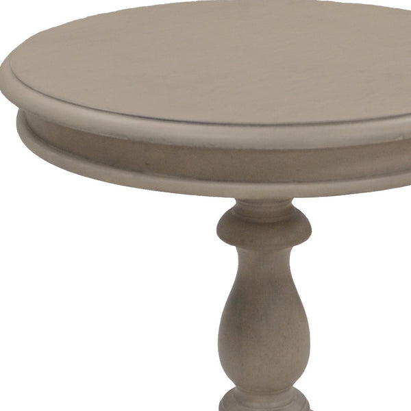 Homeroots 25" Taupe Gray Manufactured Wood Round End Table   493226