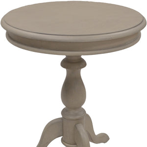 Homeroots 25" Taupe Gray Manufactured Wood Round End Table   493226