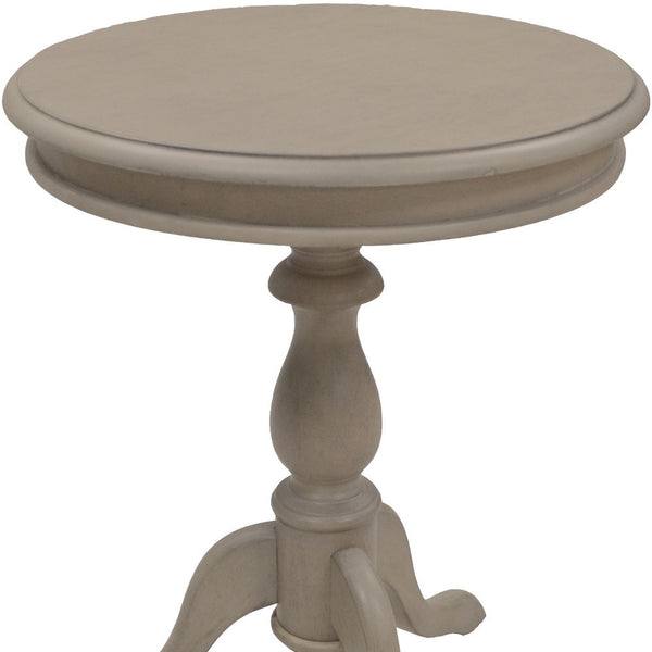 Homeroots 25" Taupe Gray Manufactured Wood Round End Table   493226