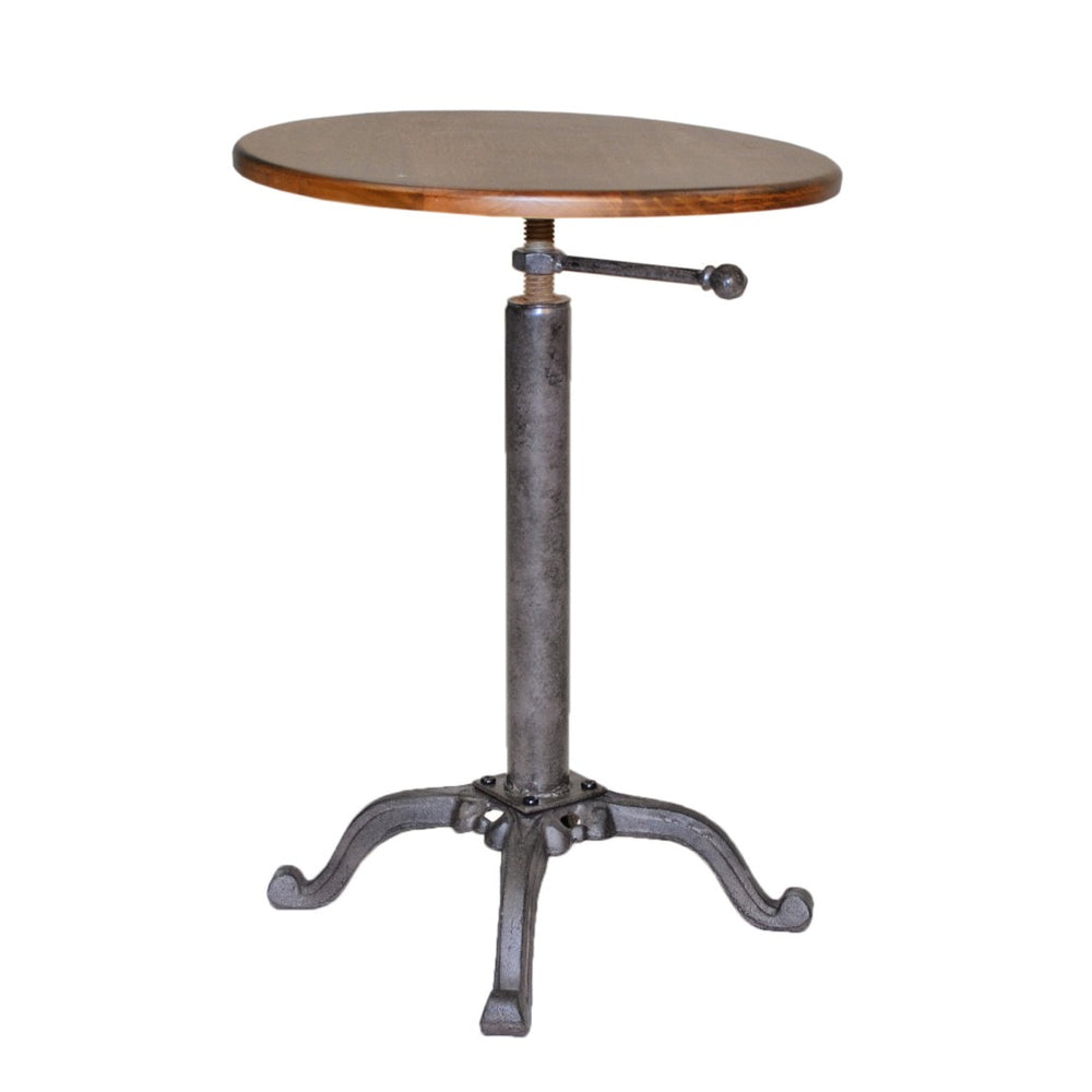 HomeRoots 22" Solid Wood Round End Table – Industrial Chestnut Design, Compact Style for Small Spaces 493234