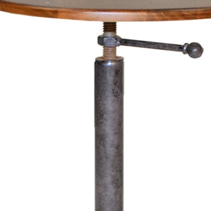 HomeRoots 22" Solid Wood Round End Table – Industrial Chestnut Design, Compact Style for Small Spaces 493234