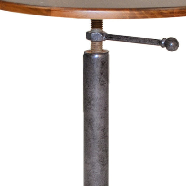 HomeRoots 22" Solid Wood Round End Table – Industrial Chestnut Design, Compact Style for Small Spaces 493234