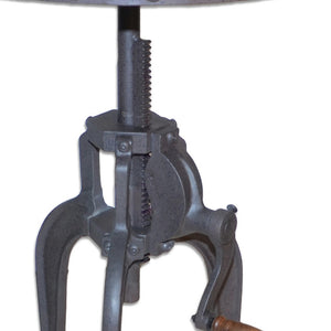 Homeroots 19" Gray Iron Height Adjustable Round End Table   493241