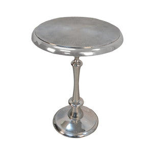Homeroots 25" Aluminum Metal Textured Round Top End Table   493243