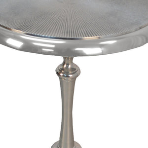 Homeroots 25" Aluminum Metal Textured Round Top End Table   493243
