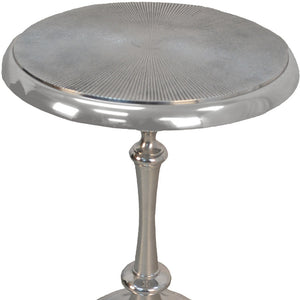 Homeroots 25" Aluminum Metal Textured Round Top End Table   493243