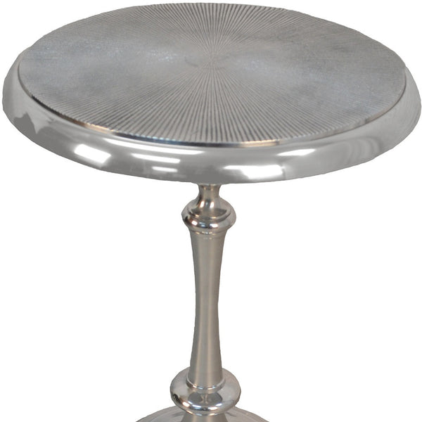 Homeroots 25" Aluminum Metal Textured Round Top End Table   493243
