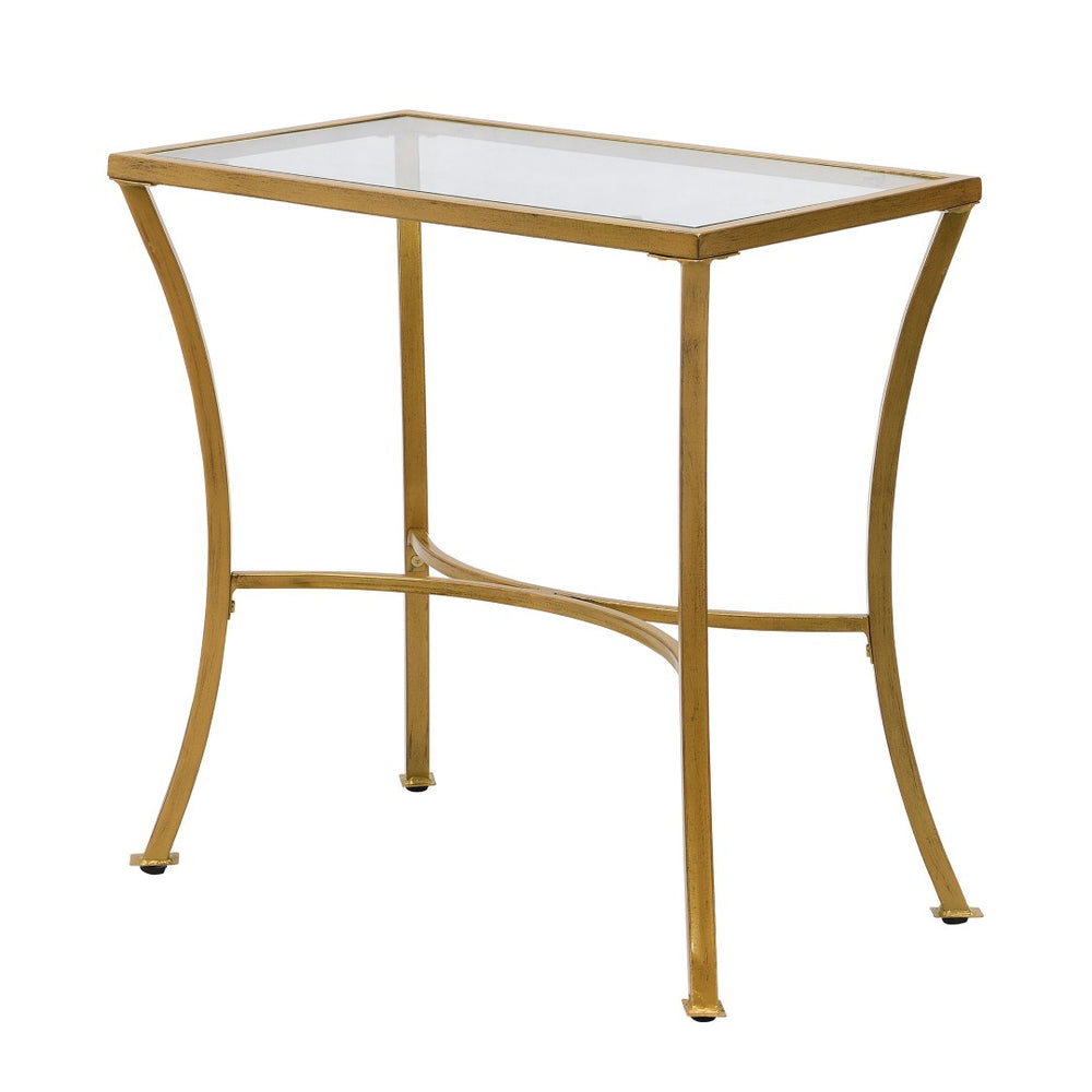 HomeRoots 24" Antique Nickel End Table - Elegant Round Accent Furniture for Living Room, Bedroom & More! 493244