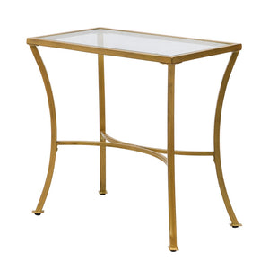 HomeRoots 24" Antique Nickel End Table - Elegant Round Accent Furniture for Living Room, Bedroom & More! 493244