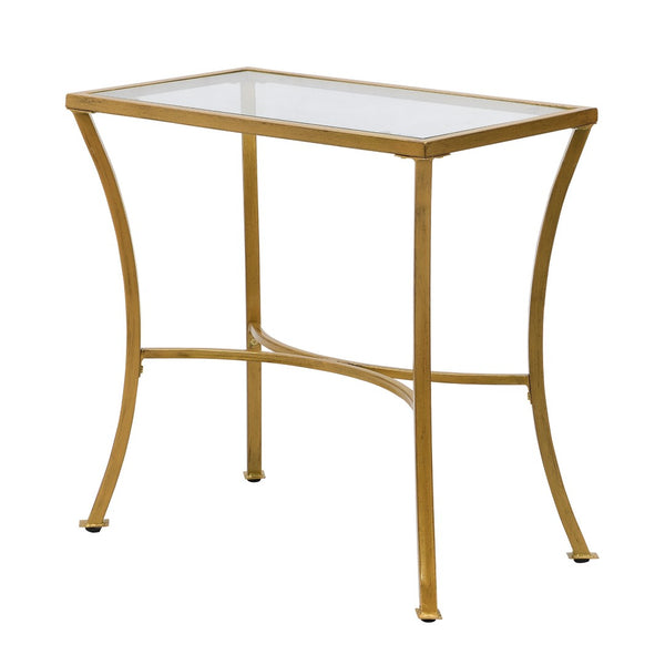 HomeRoots 24" Antique Nickel End Table - Elegant Round Accent Furniture for Living Room, Bedroom & More! 493244