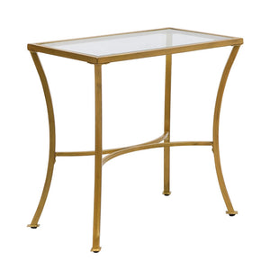 HomeRoots 24" Antique Nickel End Table - Elegant Round Accent Furniture for Living Room, Bedroom & More! 493244
