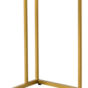 Homeroots 25" Gold And Clear Glass Square End Table   493246