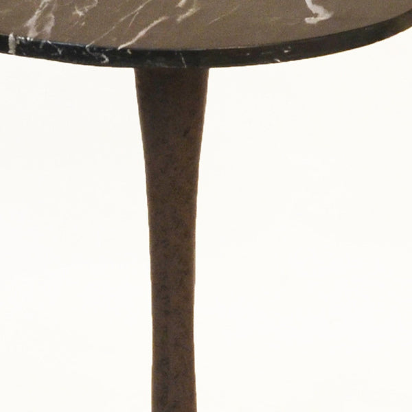 Homeroots 19" Black Marble Round End Table   493251