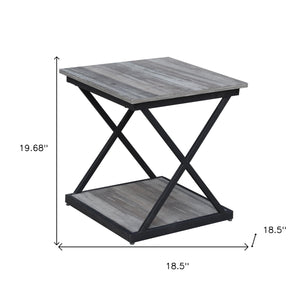 Homeroots 20" Black And Brown Manufactured Wood Square End Table   493252